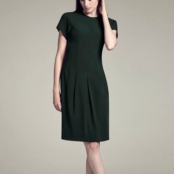 MM LaFleur Kelly Green Shift Midi Dress Size 8 Career Workwear Professional - Picture 1 of 9